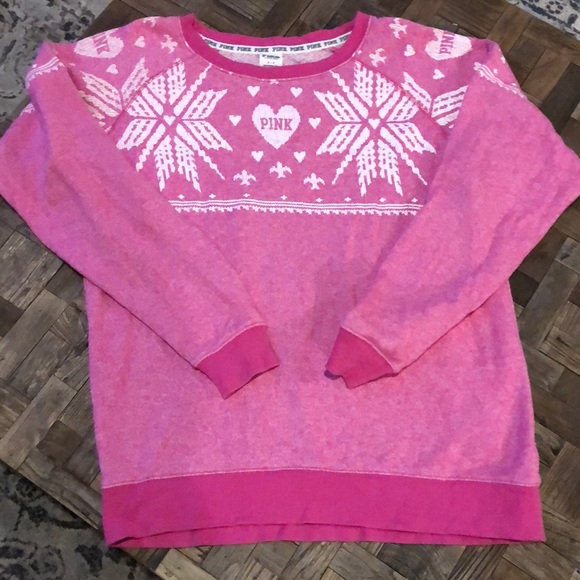 Victoria Secret PINK Holiday Fair Isle sweatshirt - Picture 2 of 6